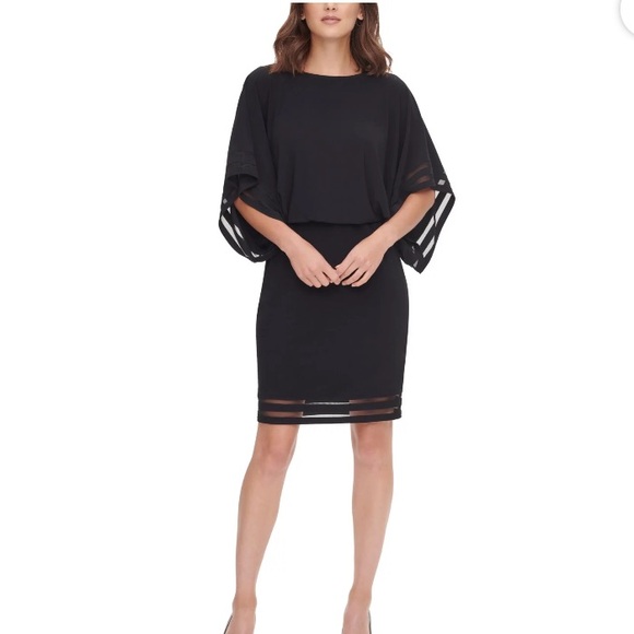 Jessica Howard Black 3/4 Sleeve Sheath Dress Women’s Size 10 - Picture 2 of 13